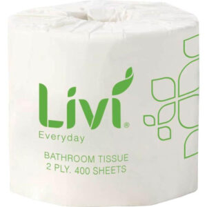 Livi 7008 Basics/Everyday Toilet Tissue 2 Ply 400 Sheets - Carton of 48 Rolls
