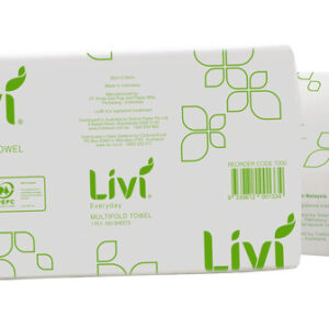 Livi 7200 Basics/Everyday Multifold Hand Towel 1 Ply 200 Sheets - Carton of 20 Packs