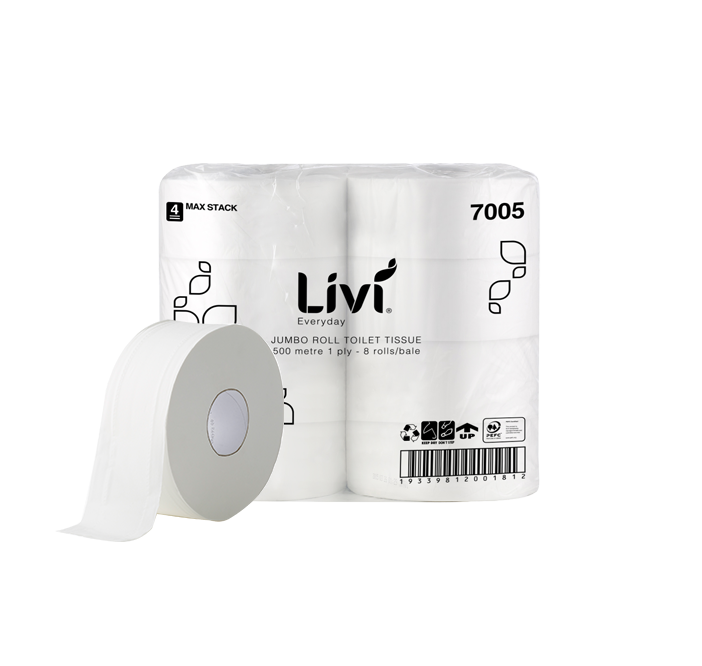 Livi Everyday Jumbo Toilet Tissue 1 Ply 500m
