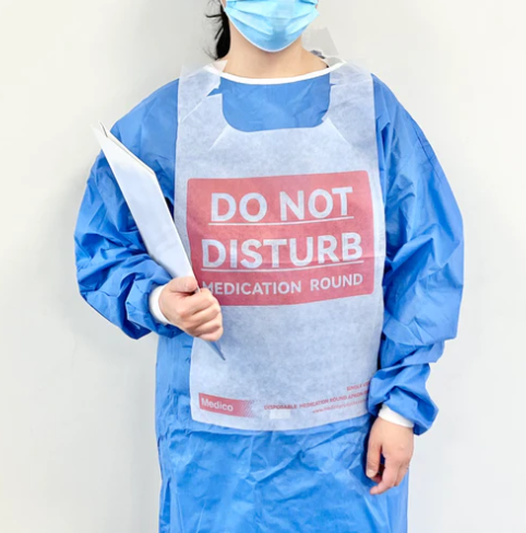 Medico Medication Round Apron Bib "Do not Disturb" BOX/100