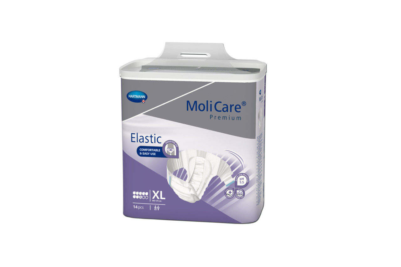 MoliCare Premium Elastic Incontinence Brief – 8 Drops – X-Large (140-175 cm) – Bag of 14