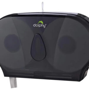 Twin Jumbo Toilet Roll Dispenser - Black