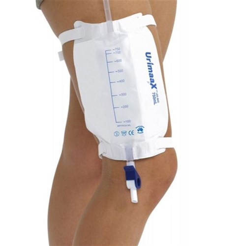 Urimaax Urine Drainage Leg Bag 750ml Short 6cm Tube Sterile
