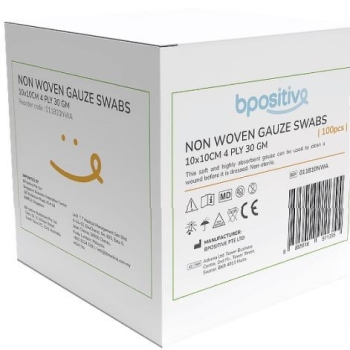 Bpositive Gauze Square Non-woven 7.5 X 7.5cm Non-sterile PKT/100