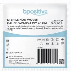 Bpositive Gauze Square Non-woven 7.5 X 7.5cm Sterile PKT/3