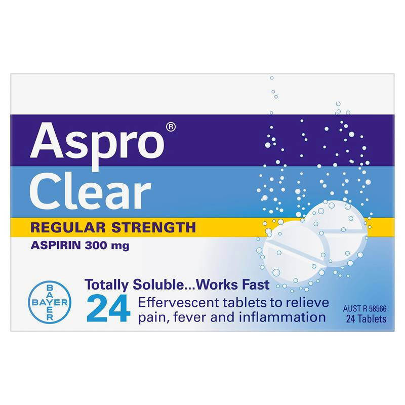 Aspro Clear Regular Strength Aspirin 300mg - 24 Tablets