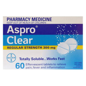 Aspro Clear Regular Strength Aspirin 300mg - 60 Tablets