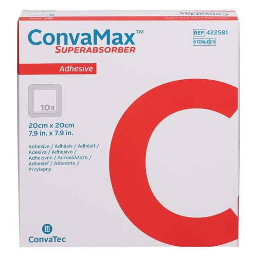 Convatec ConvaMax Superabsorber Adhesive Dressing 10cm x 10cm - Box of 10