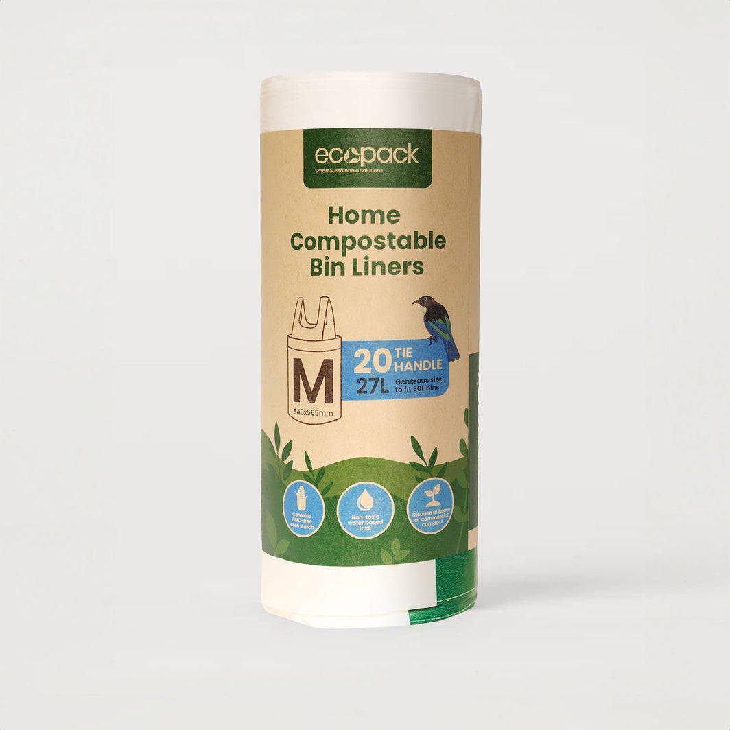 Ecopack 27L Compostable Bin Liners Medium (1 Roll/20 Bags)
