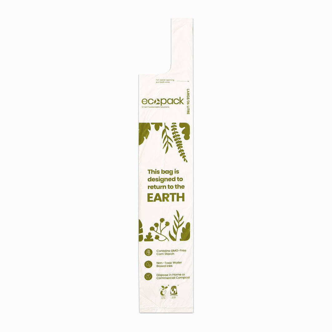 Ecopack 36L Compostable Bin Liners Large (1 Roll/15 Bags)