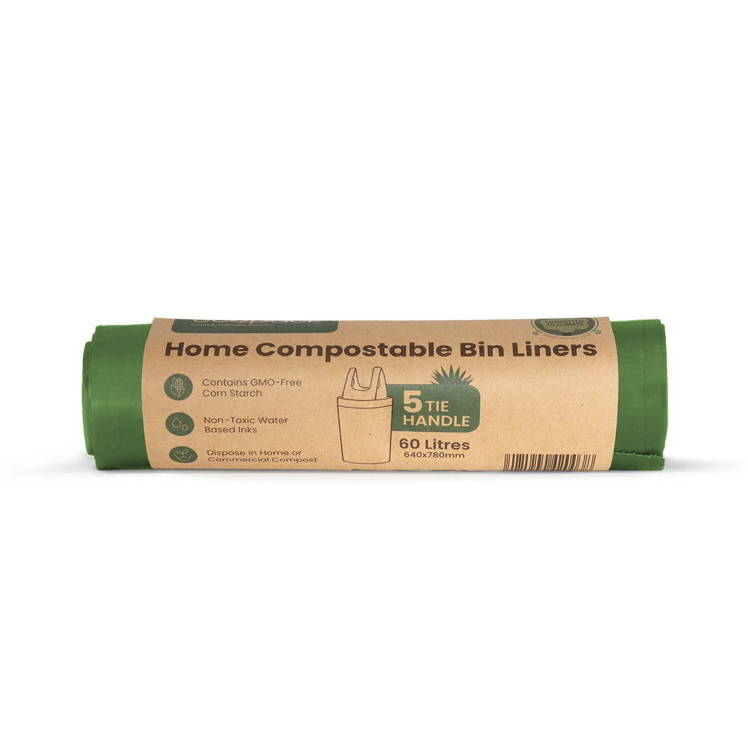 Ecopack 60L Compostable Bin Liners (1 Roll/5 Bags)