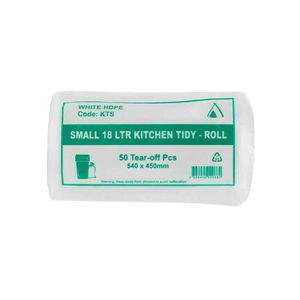 Kitchen Tidy Small White 18L Bin Liners 54 x 45cm - Carton of 1000, CTN1000