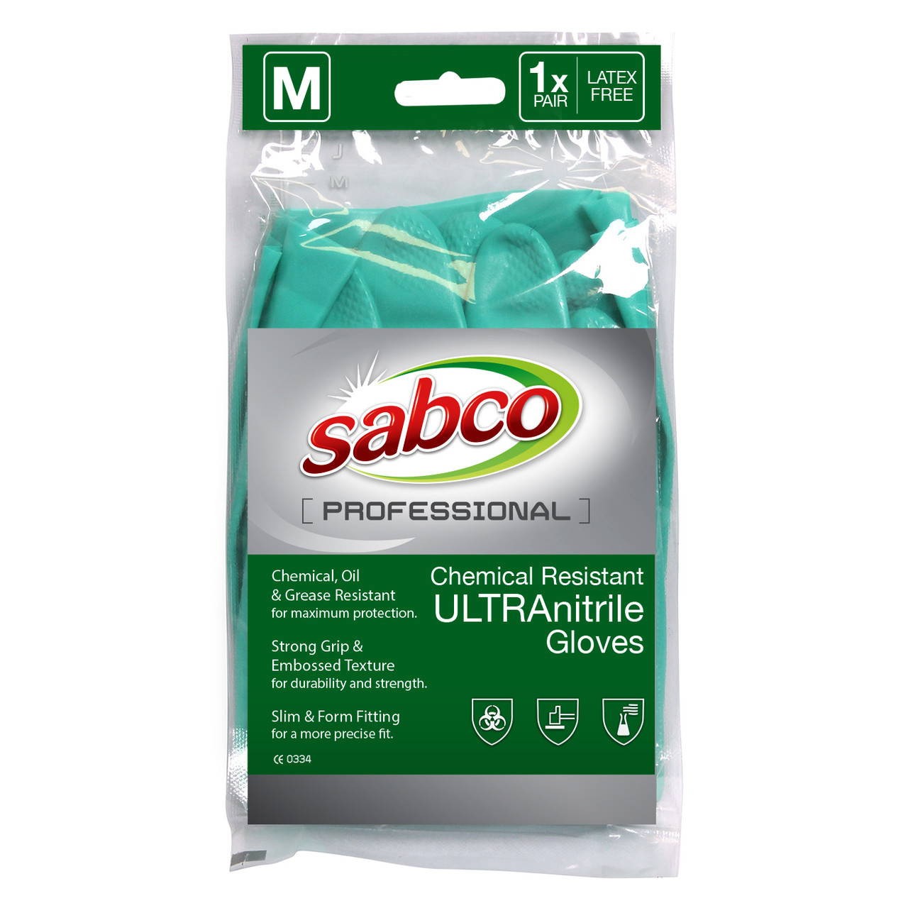 Sabco Chemical Resistant Gloves - Medium (pair), EA