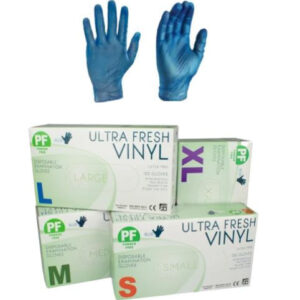 Ultra Fresh Blue Vinyl Disposable Powder Free Gloves - Large (1000pcs), CTN10