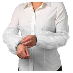 Ultra Health Disposable White PE/PP Over Sleeves 20 x 40cm - Pack 100 Pairs