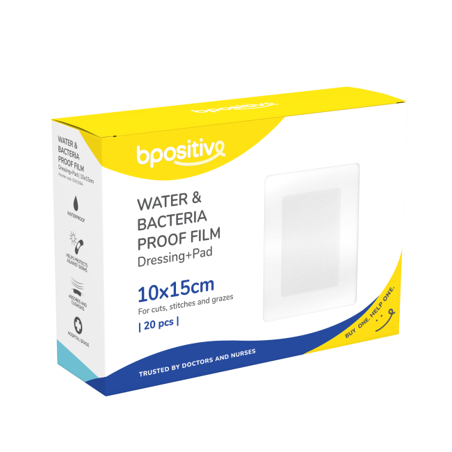 Bpositive Water & Bacteria Proof Island Film Dressing 10 X 15cm Box/20