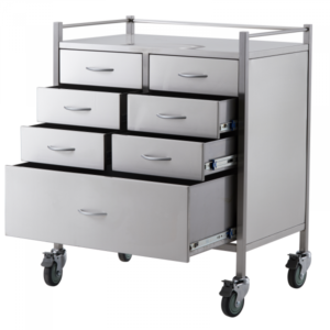 Stainless Steel Resuscitation Trolley Seven Drawer - Pacific Medical - Image 4