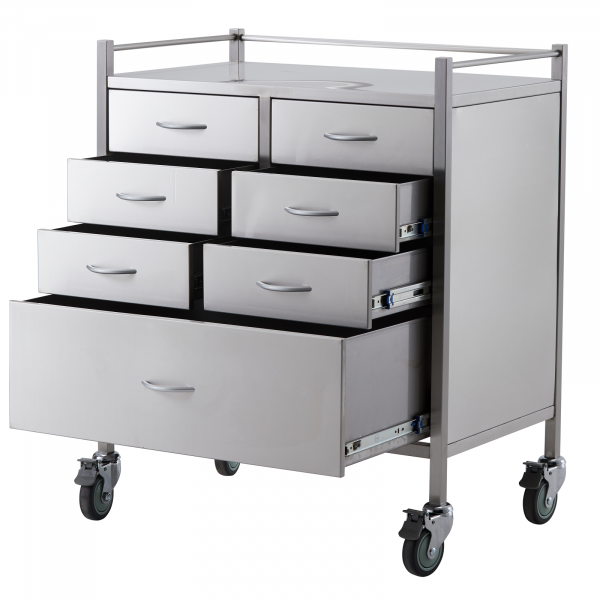 Stainless Steel Resuscitation Trolley Seven Drawer - Pacific Medical - Image 4