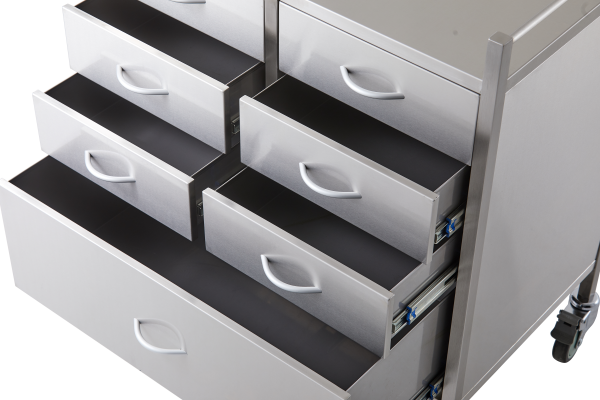 Stainless Steel Resuscitation Trolley Seven Drawer - Pacific Medical - Image 2