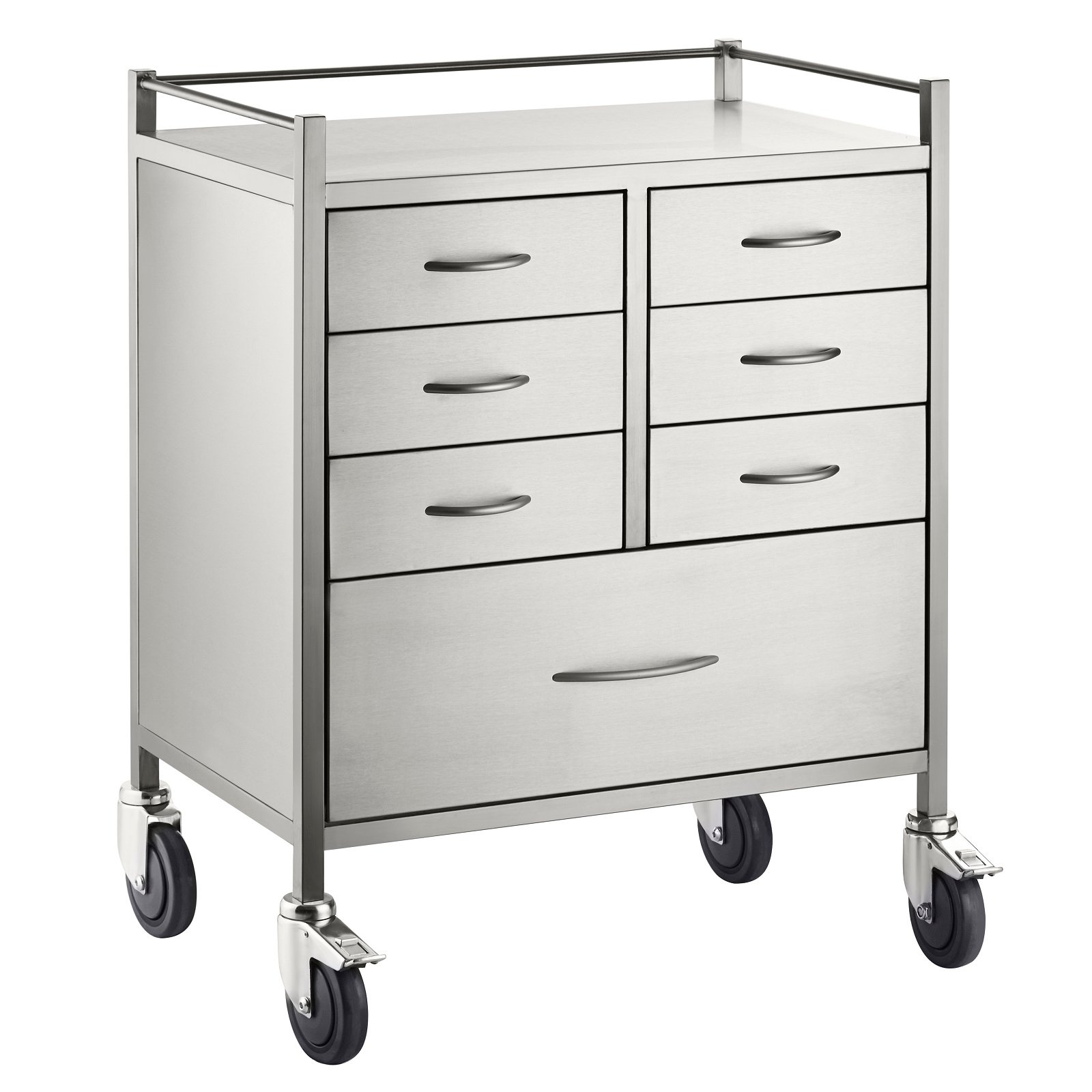 Stainless Steel Resuscitation Trolley Seven Drawer - Pacific Medical