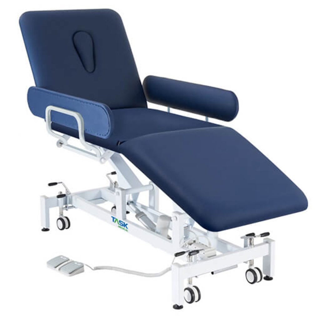 Task Medical Hi-Lo Examination Couch With Side Rails Three Section 1 Motor 70cm Wide