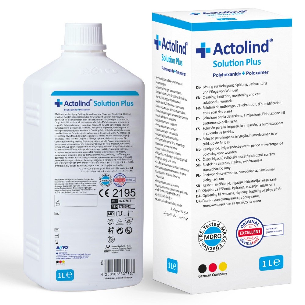 Actolind Solution Plus 0.1% Polyhex 500mL Bottle
